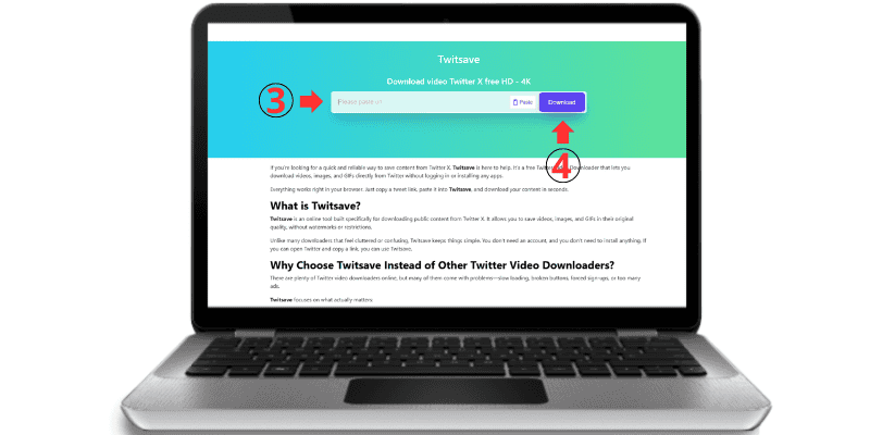 Paste the link into Twitsave