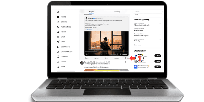 Open Twitter X and find the tweet you want